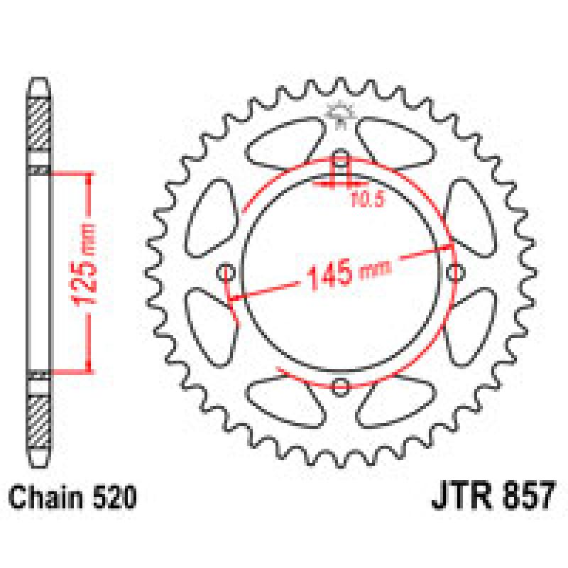 Купить Звездочка задняя JT Sprockets (шаг 520 ) JT JTR857 